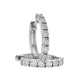14 Karat White Gold 0.25 Carat Diamond Huggie Earrings